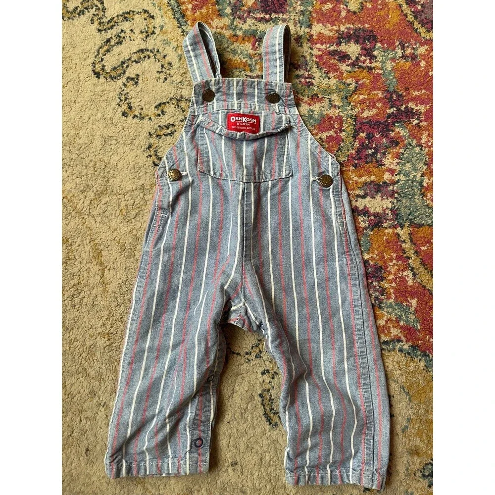 Vintage OshKosh striped overalls